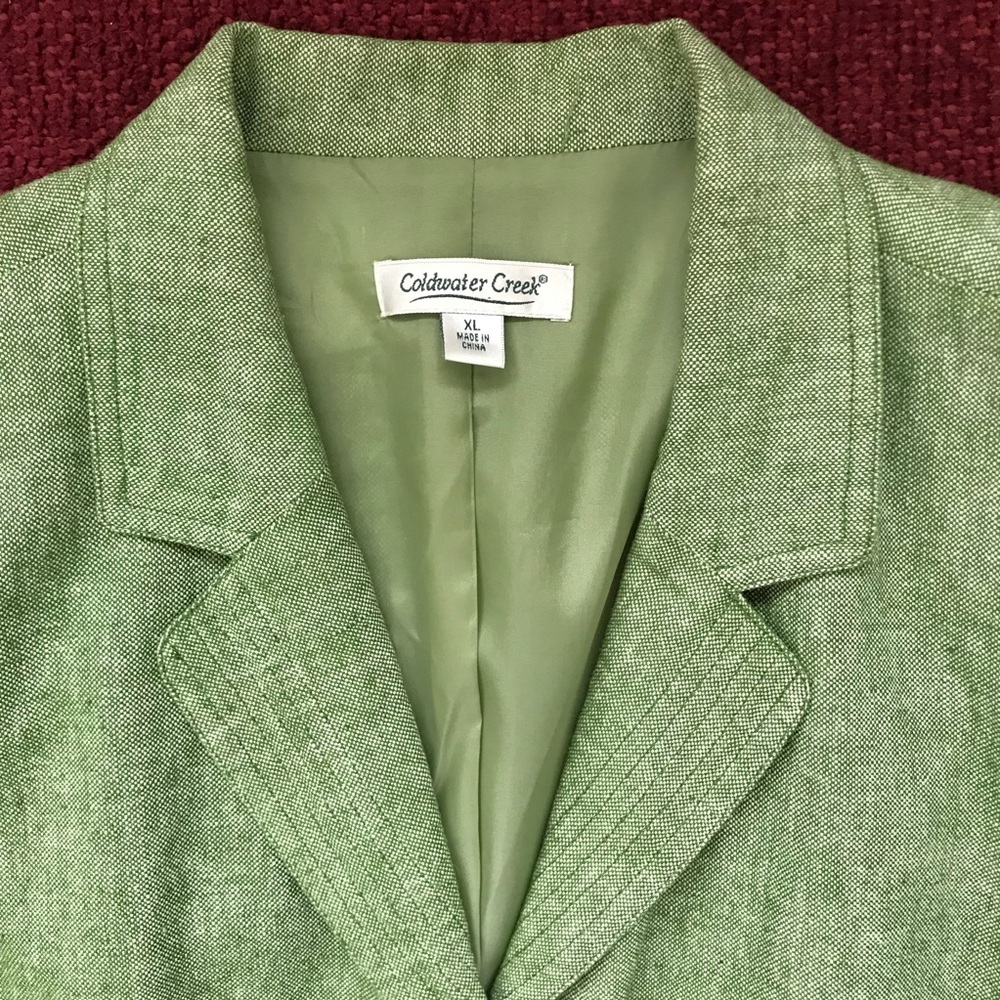 Coldwater Creek Light Green Linen/Rayon Jacket, XL - Picture 4 of 8